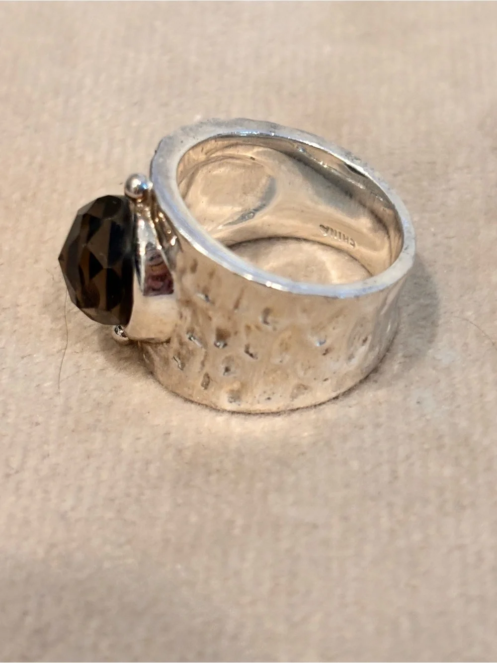 Designer 925 Sterling Sterling Silver Smokey Quartz Ring - Size 6